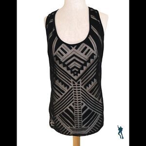 Tribal print sheer tank top, black.             ⭐️⭐️⭐️Host pick⭐️⭐️⭐️
